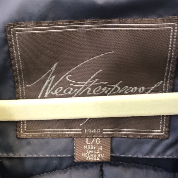 NEW Down Winter coat by Weather Proof( Large)blue -grey with hood - Picture 8 of 10